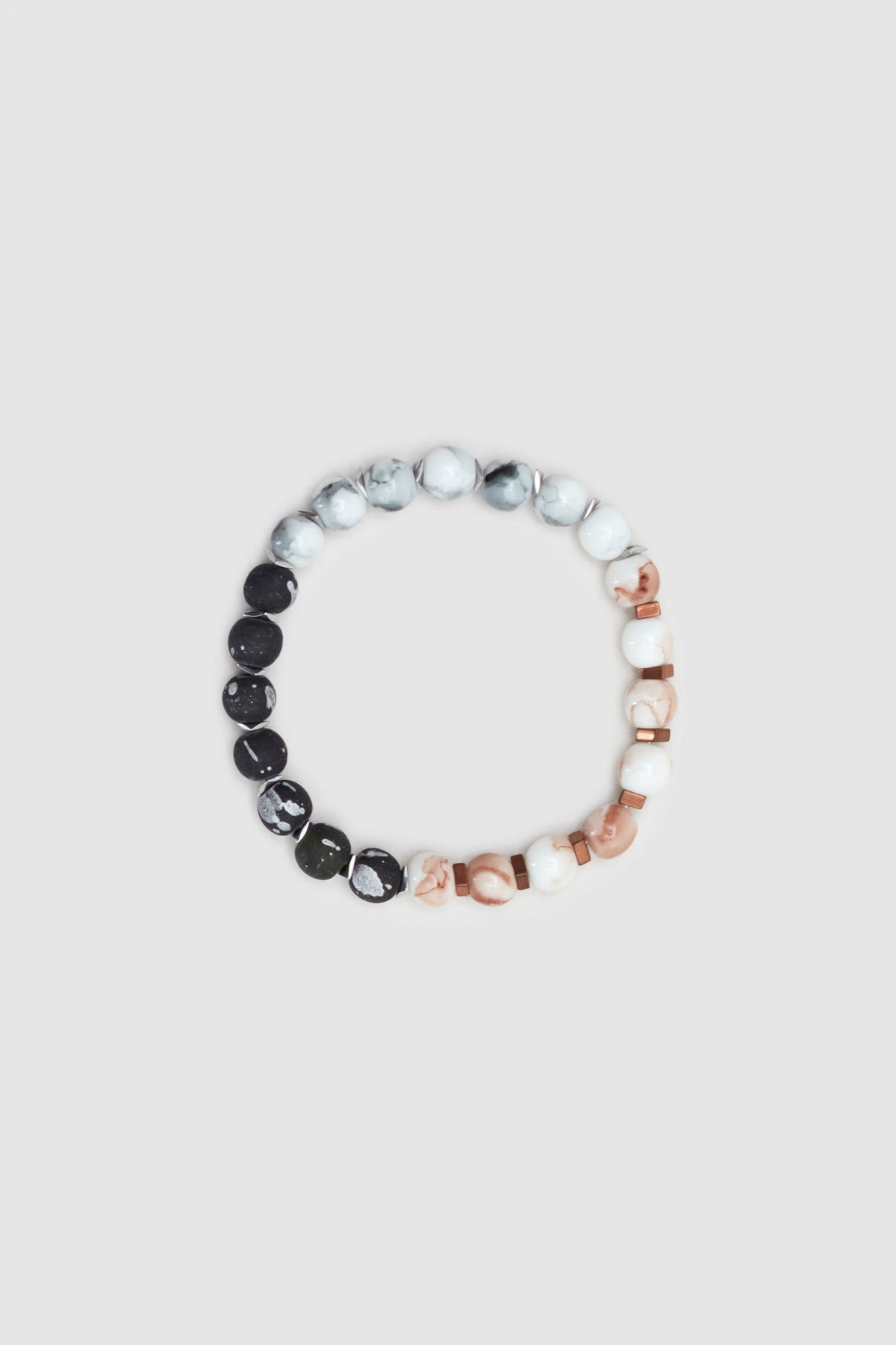 Twn Glossy Glass Men's Bracelet  - Matte Black Gray Taupe