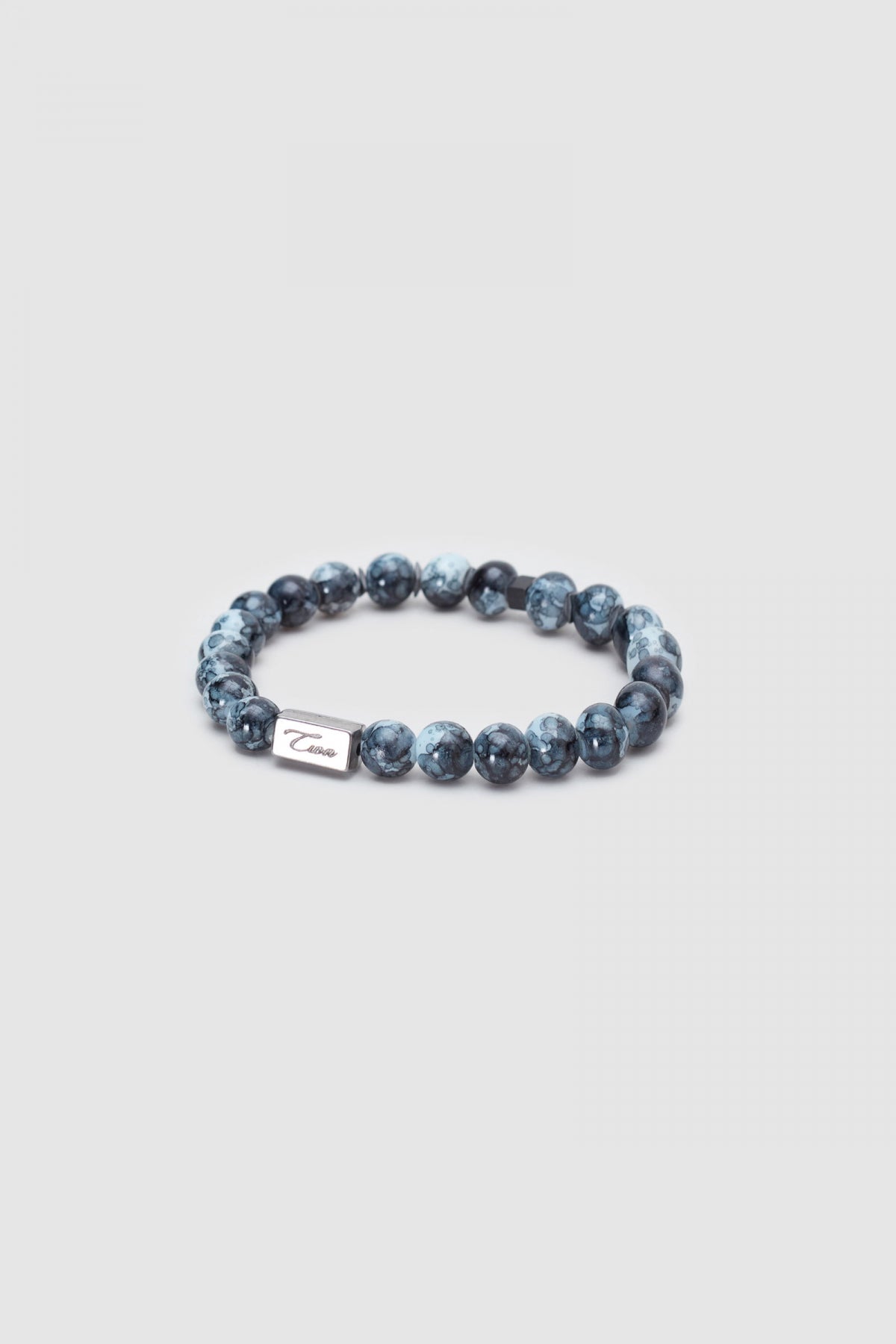Twn Glossy Glass Men's Bracelet  - Shiny Anthracite