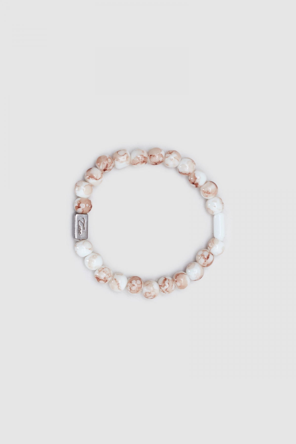 Twn Glossy Glass Men's Bracelet  - Shiny Bone