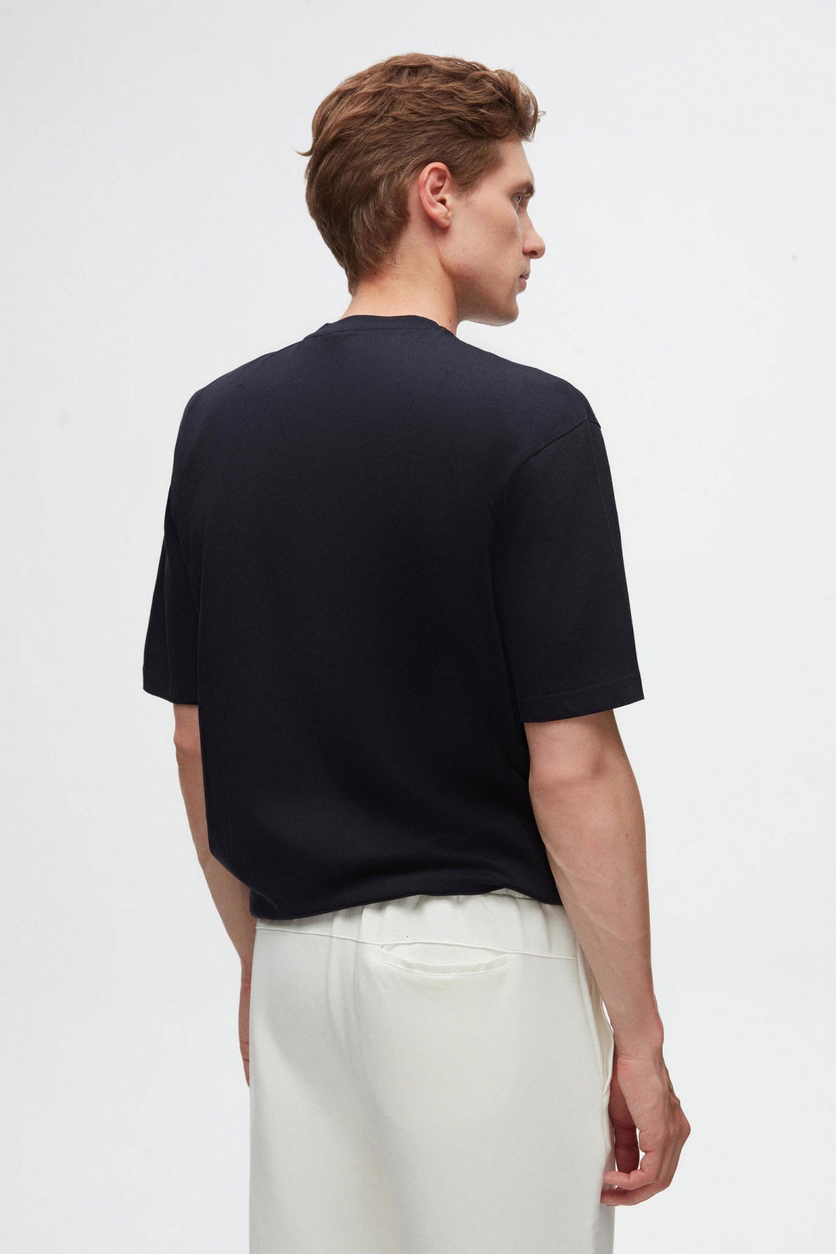 Twn Oversize Printed 100% Cotton T-Shirt  - Navy Blue