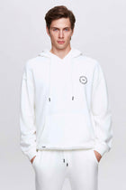 Twn Oversize Printed 3-Thread Hooded Sweatshirt  - Ecru