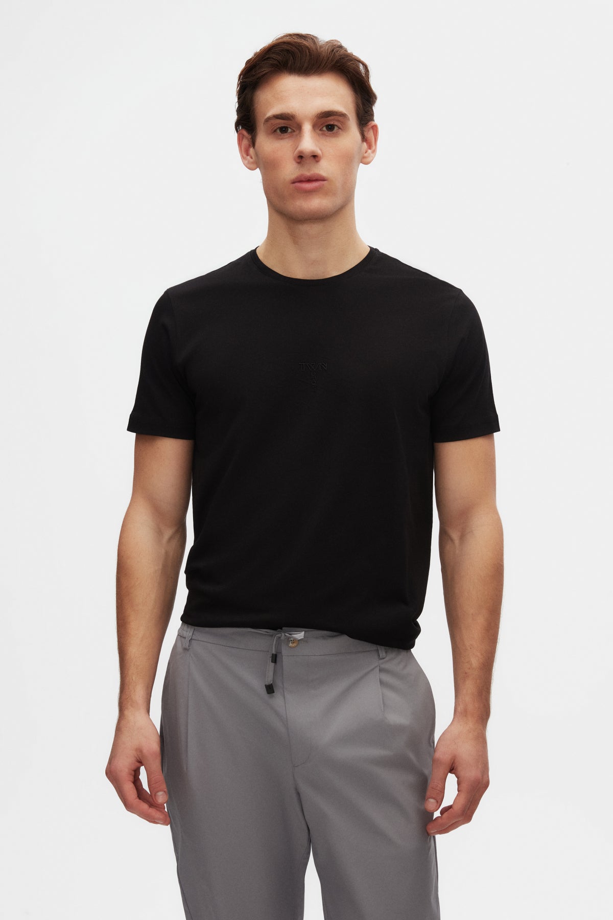 Twn Regular Fit Printed 100% Cotton T-Shirt  - Black