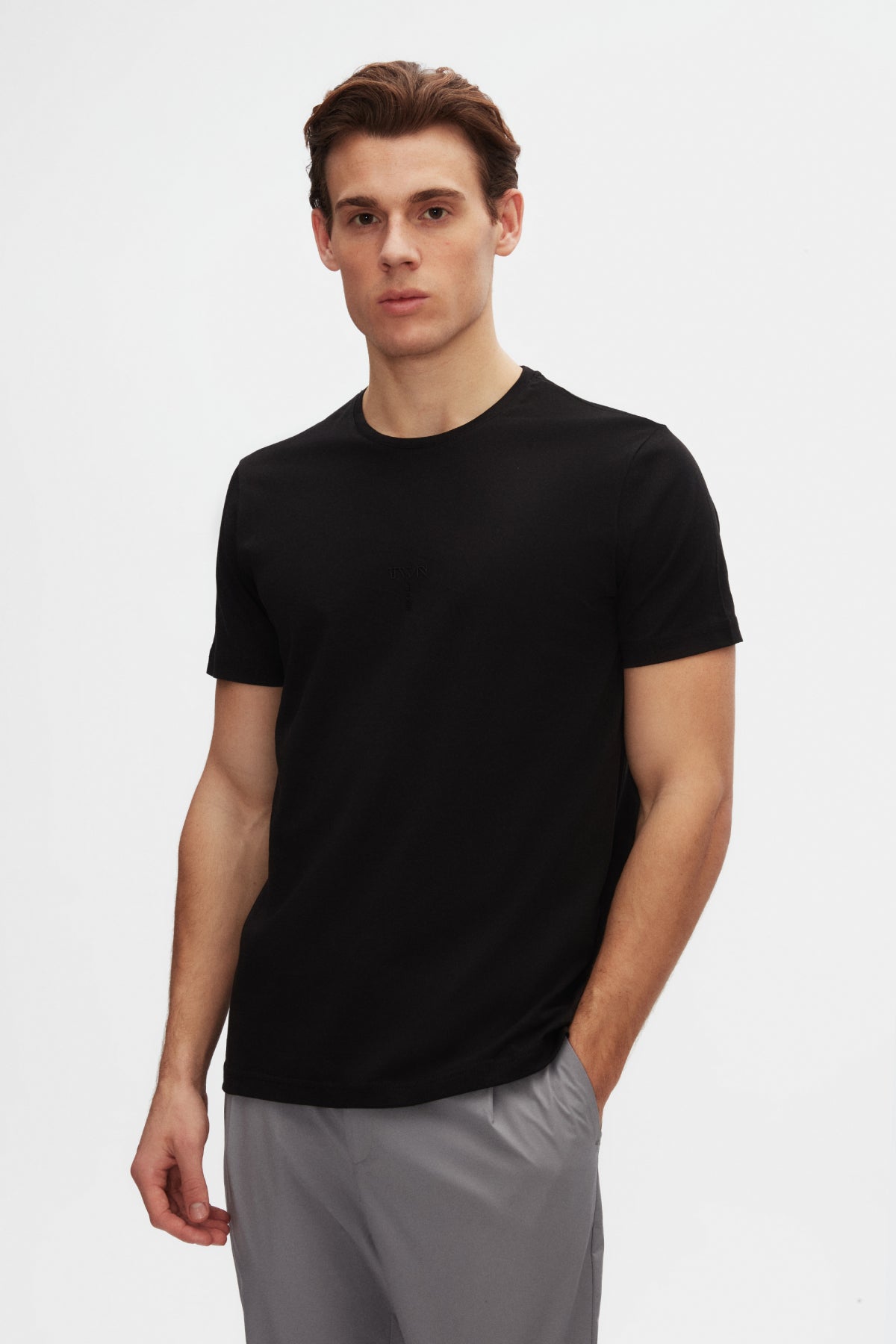 Twn Regular Fit Printed 100% Cotton T-Shirt  - Black