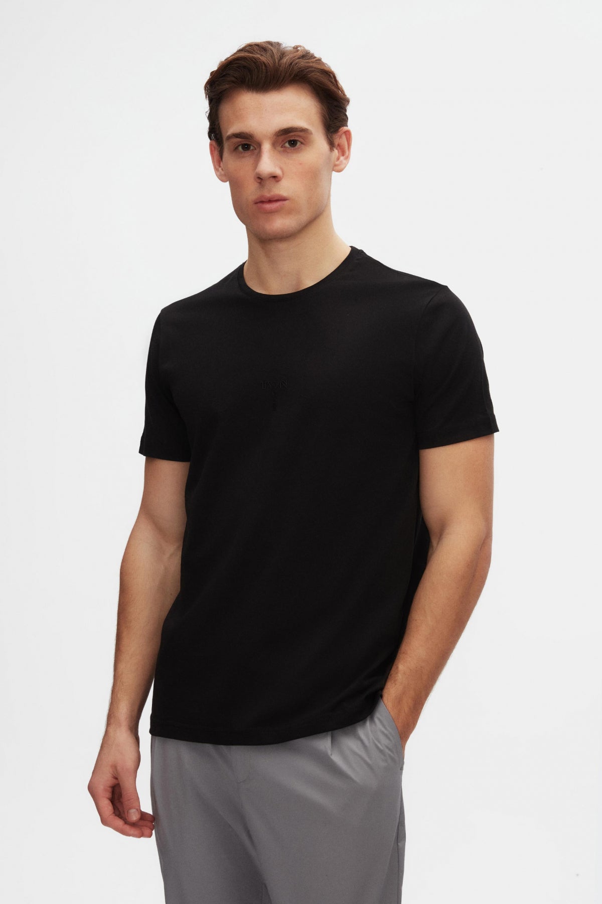 Twn Regular Fit Printed 100% Cotton T-Shirt  - Black