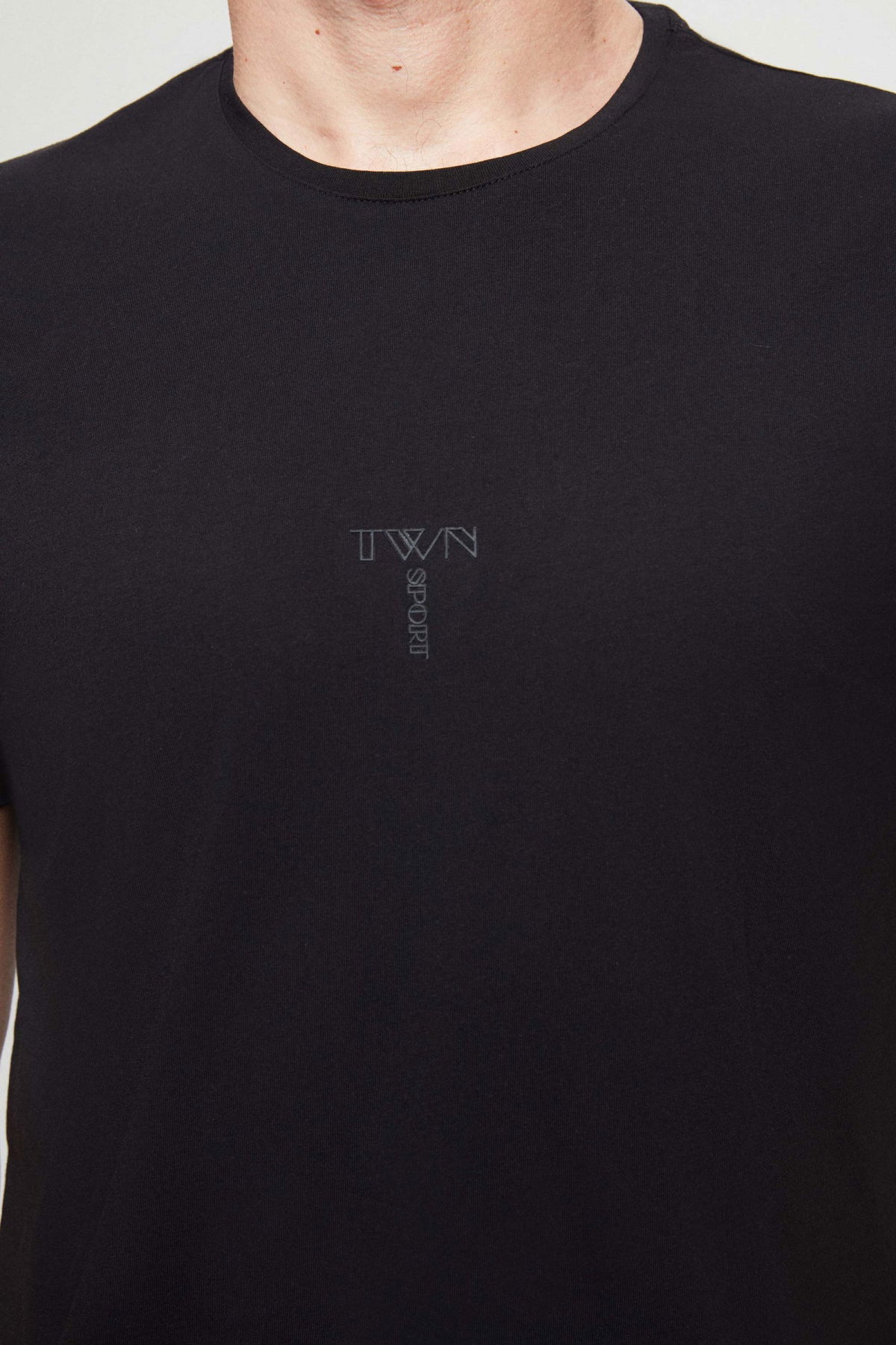 Twn Regular Fit Printed 100% Cotton T-Shirt  - Black