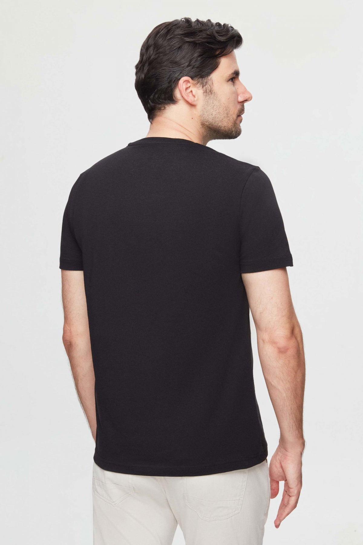 Twn Regular Fit Printed 100% Cotton T-Shirt  - Black