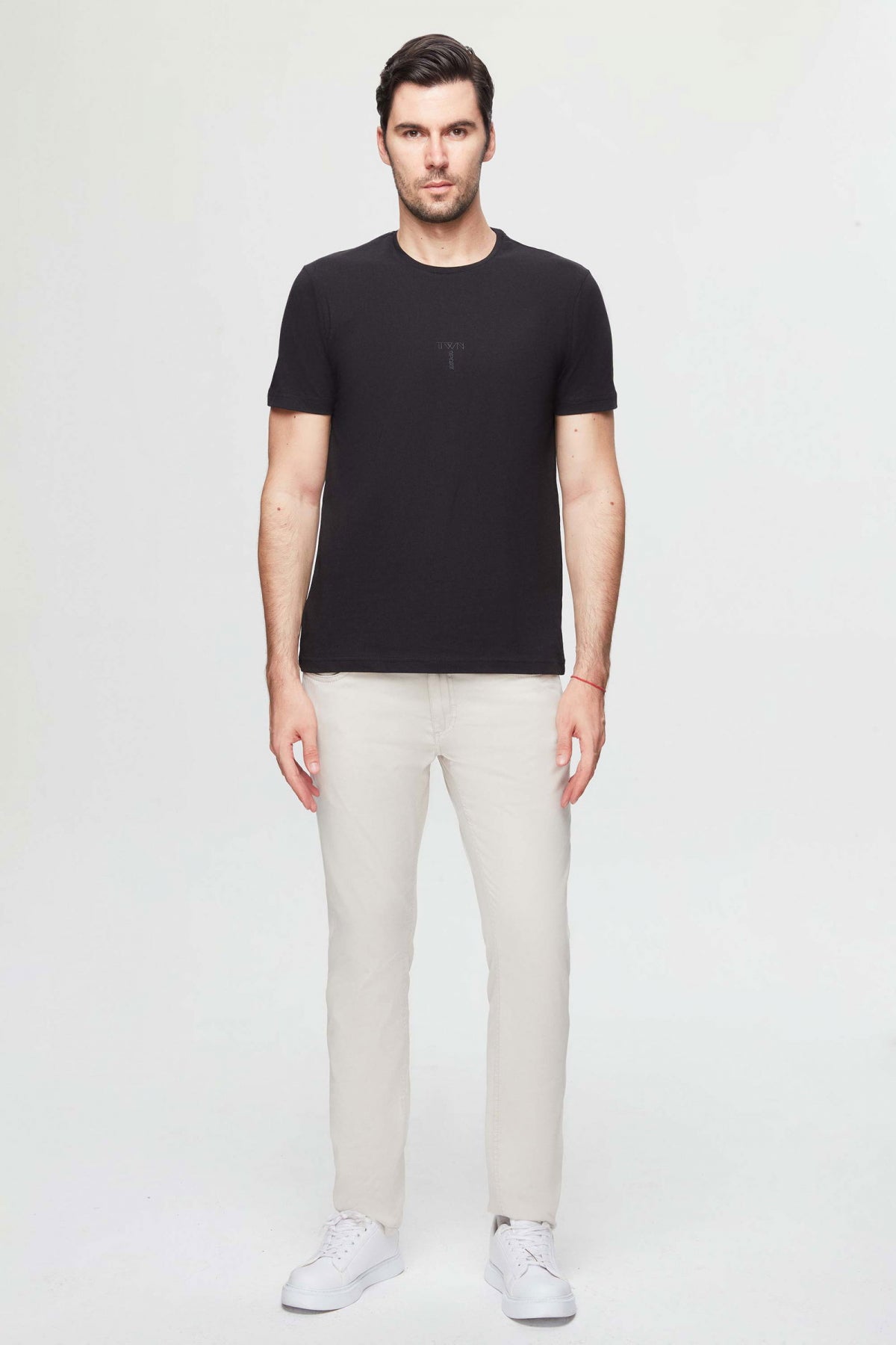 Twn Regular Fit Printed 100% Cotton T-Shirt  - Black