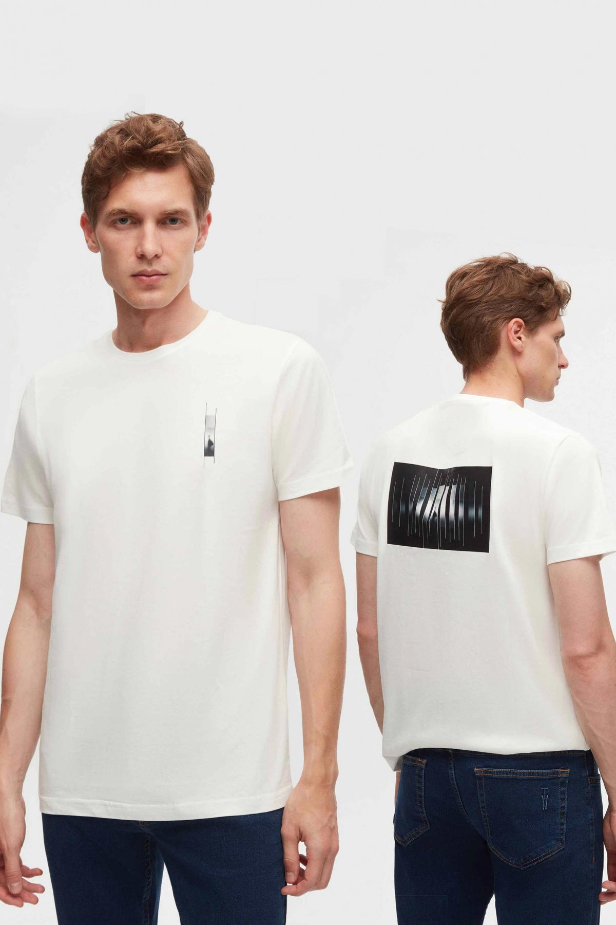 Twn Regular Fit Printed 100% Cotton T-Shirt  - White