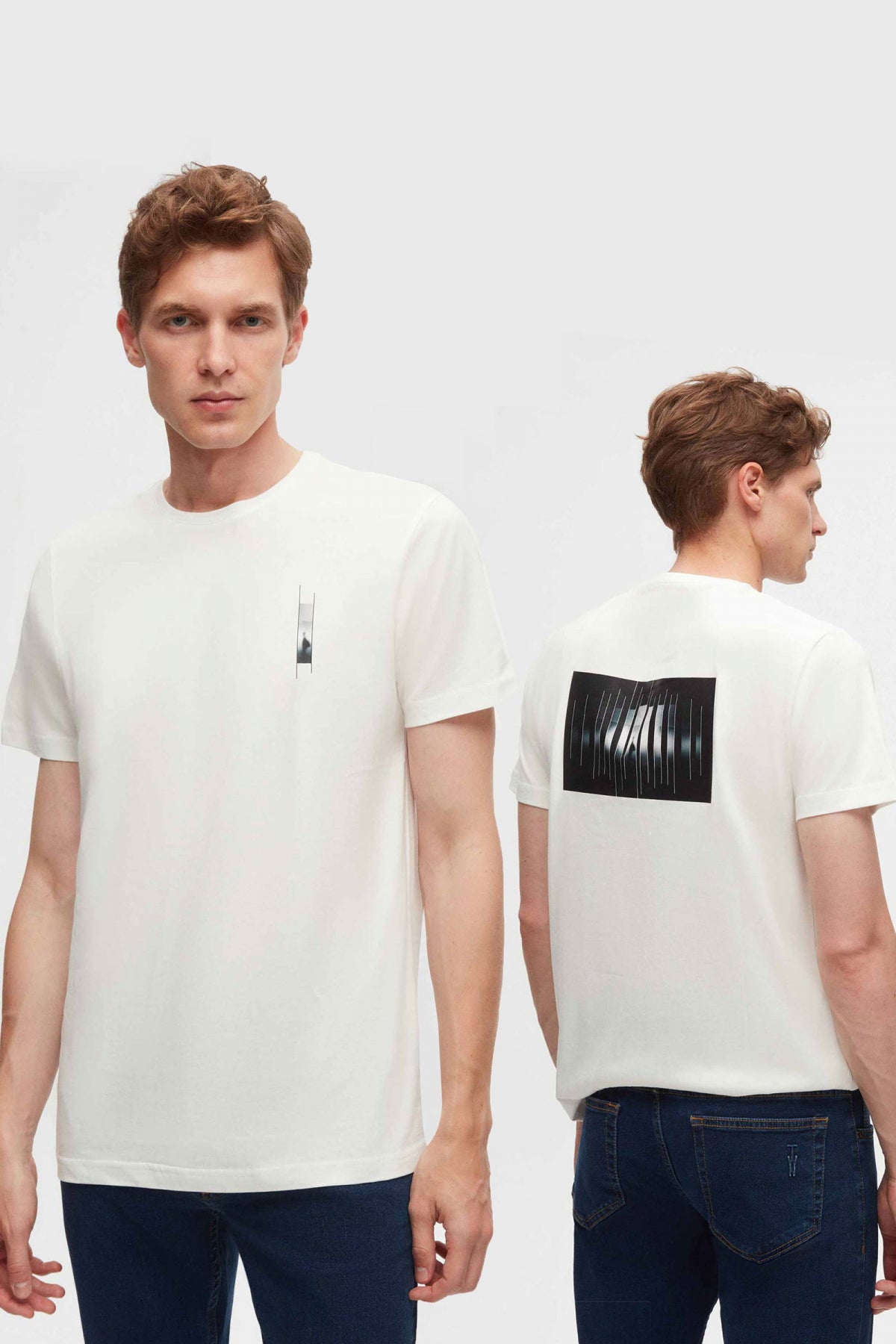 Twn Regular Fit Printed 100% Cotton T-Shirt  - White