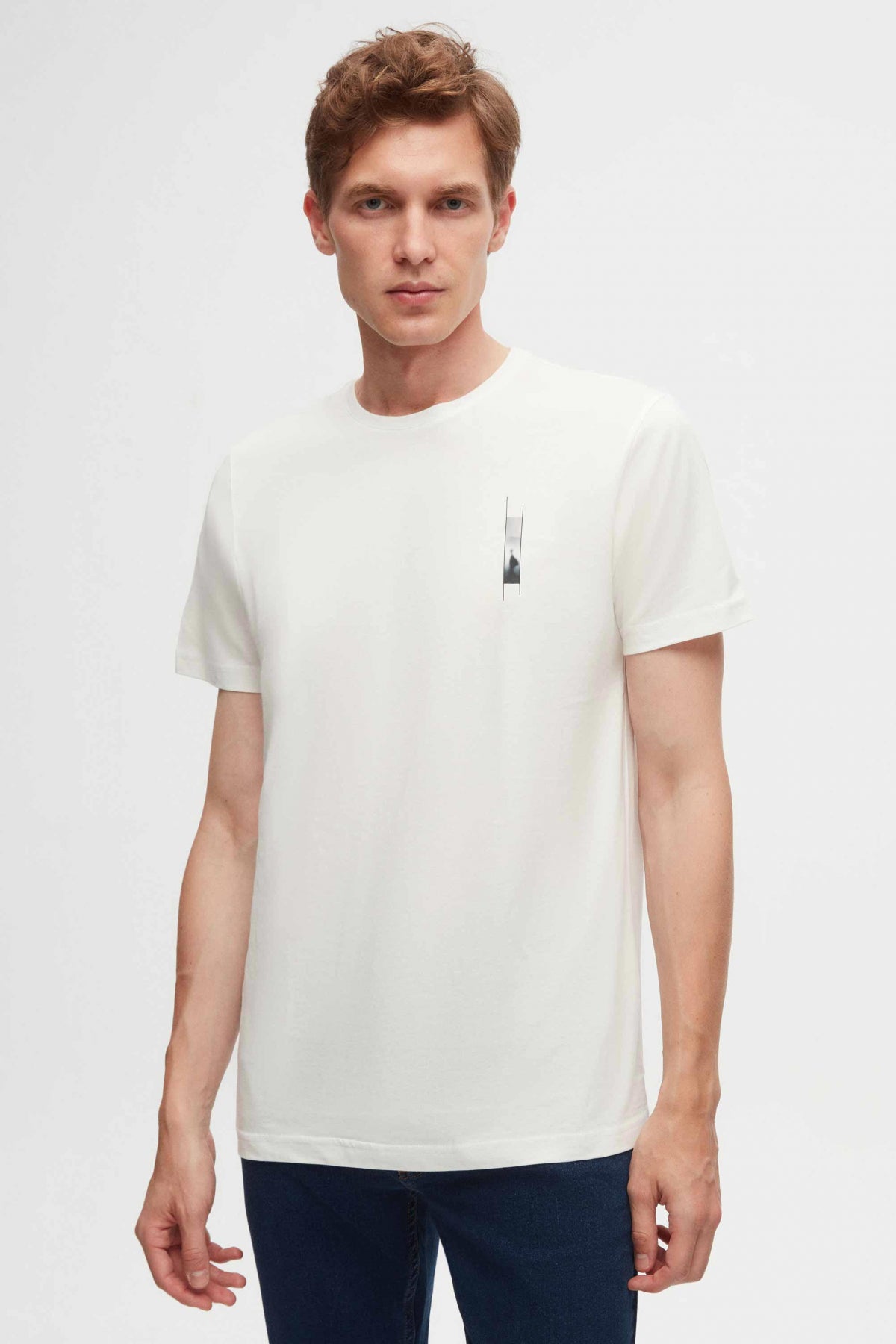 Twn Regular Fit Printed 100% Cotton T-Shirt  - White
