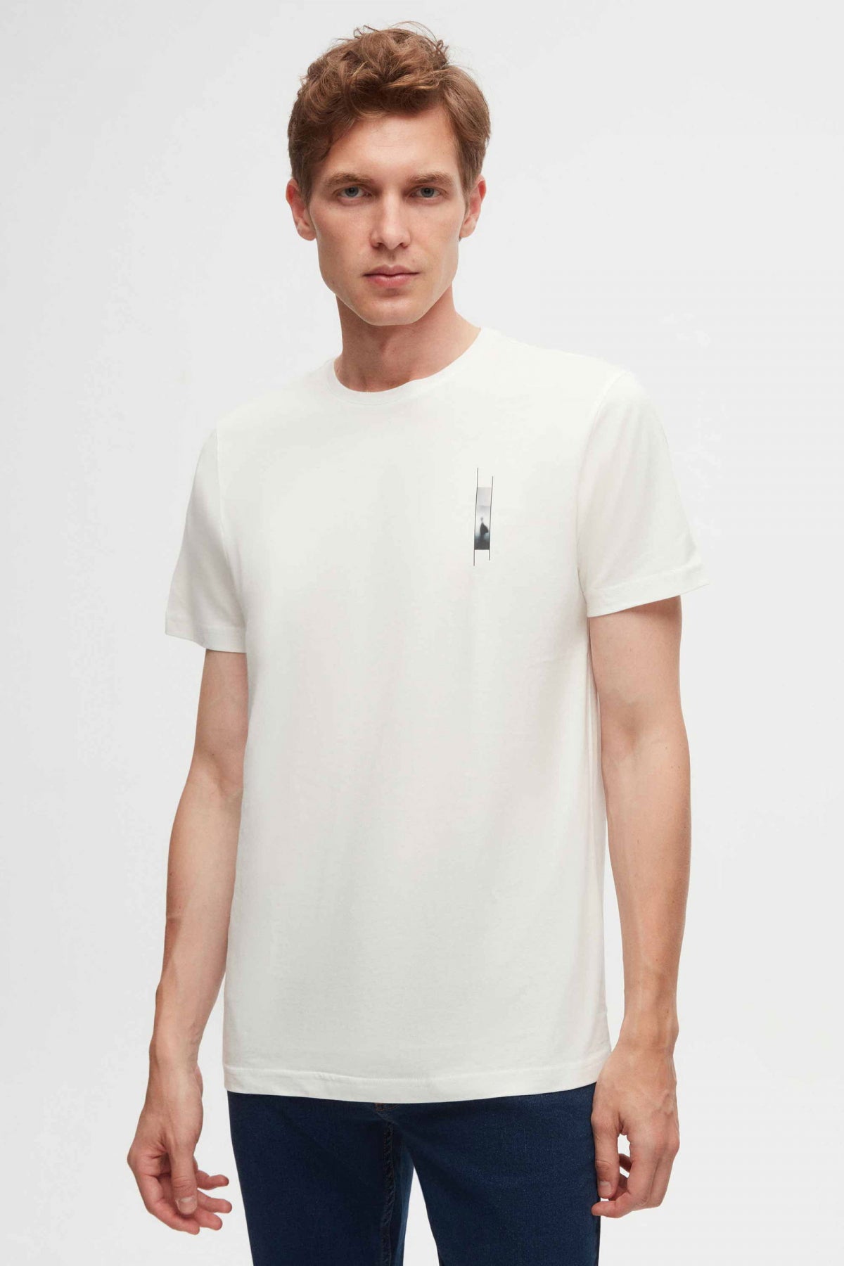 Twn Regular Fit Printed 100% Cotton T-Shirt  - White