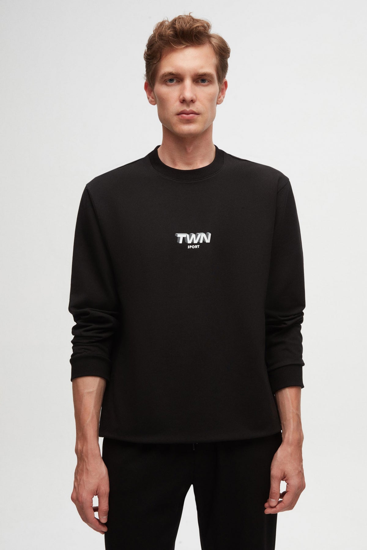 Twn Relaxed Fit Printed Sweatshirt  - Black