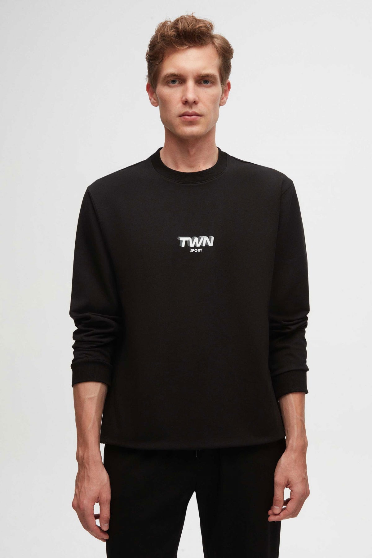Twn Relaxed Fit Printed Sweatshirt  - Black