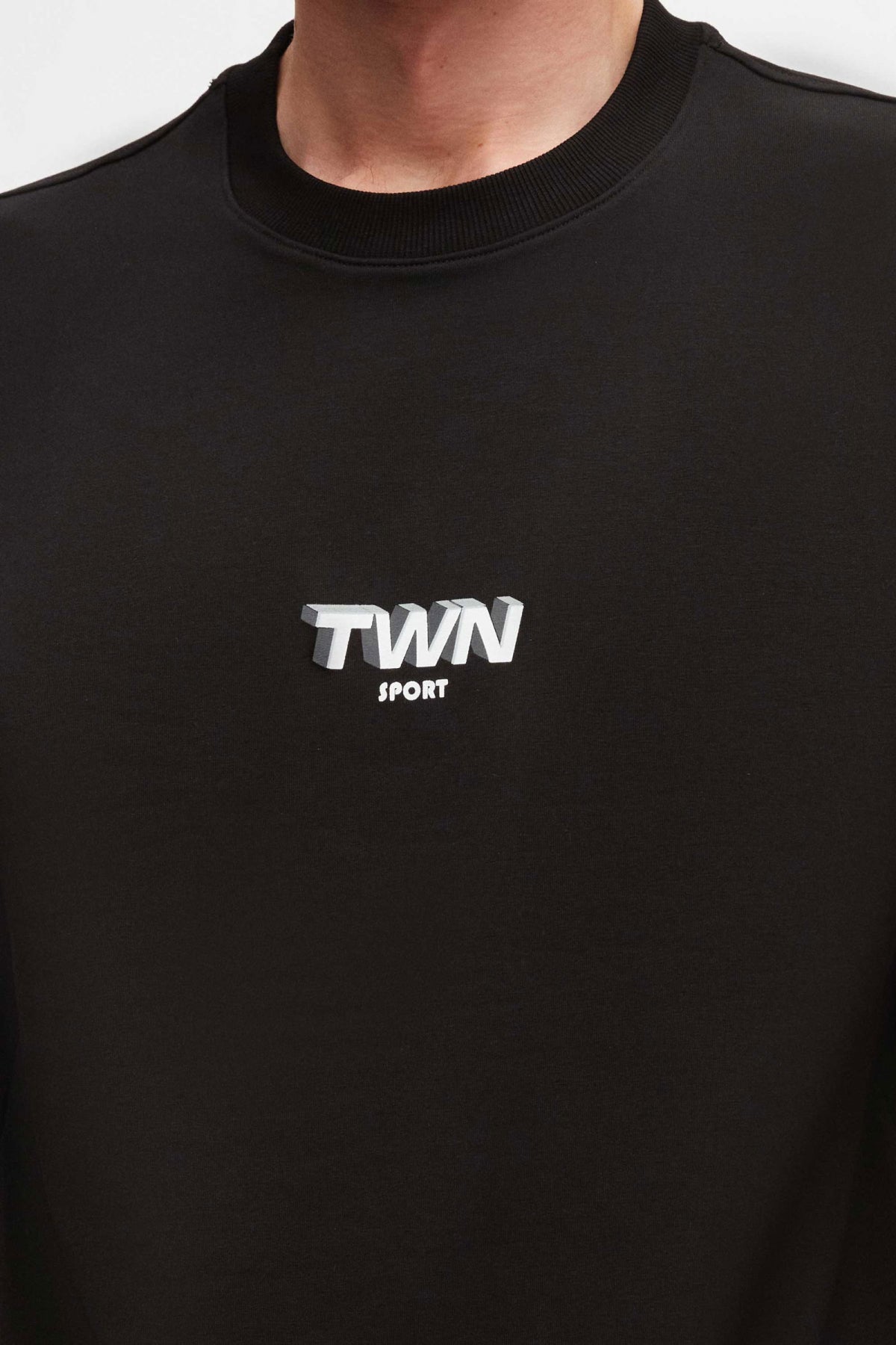 Twn Relaxed Fit Printed Sweatshirt  - Black