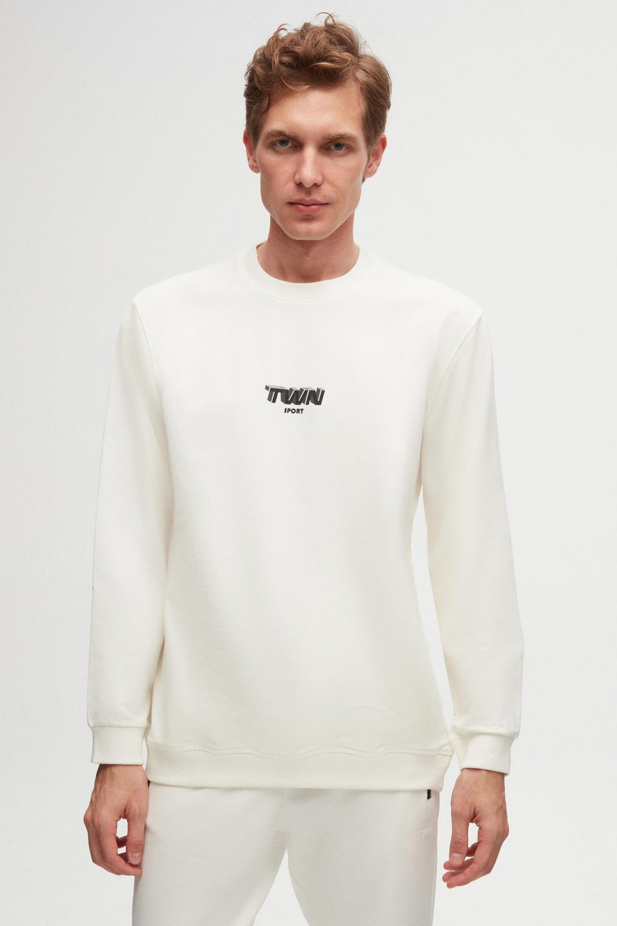 Twn Relaxed Fit Printed Sweatshirt  - Ecru