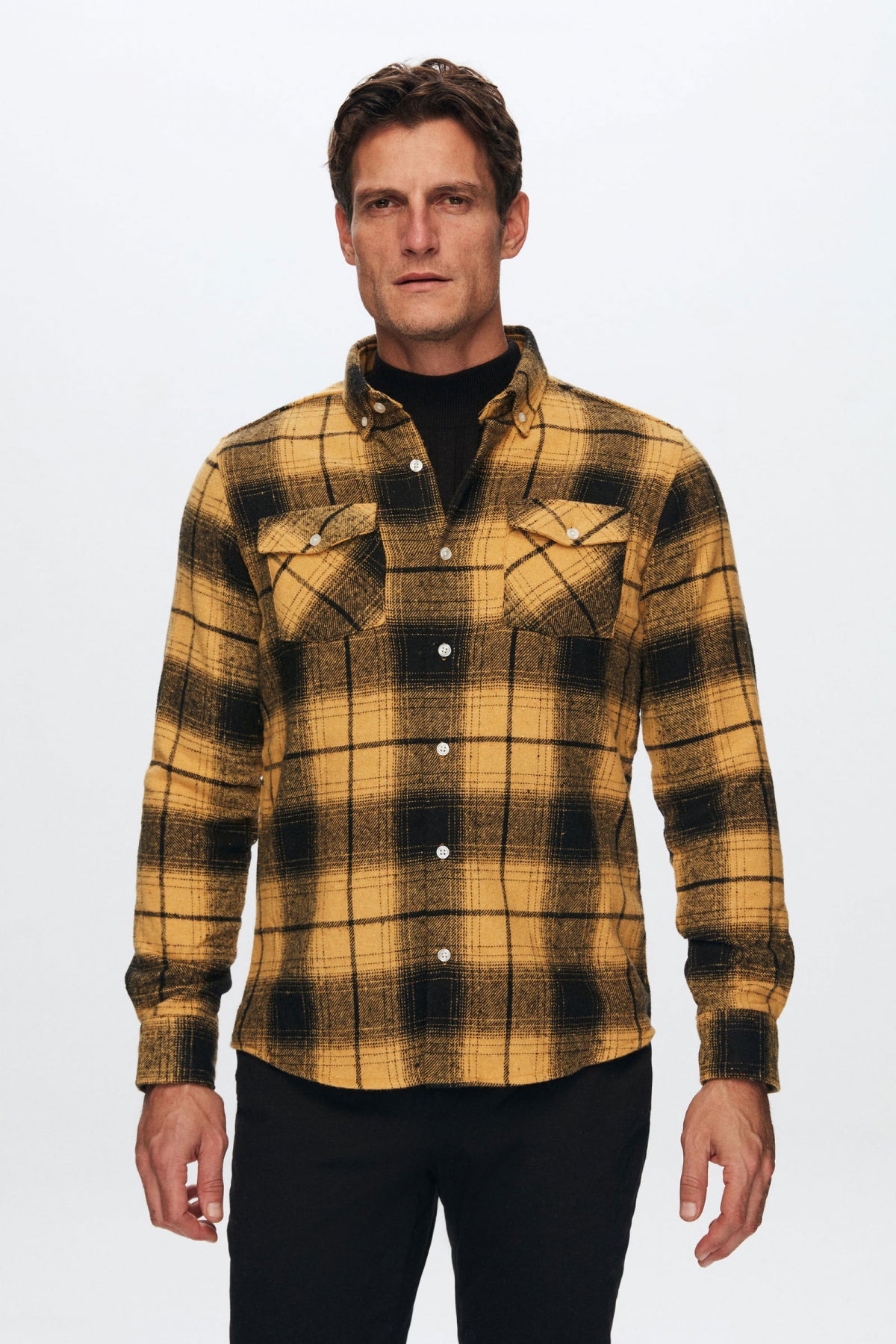 Twn Slim Fit Lumberjack Shirt  - Yellow