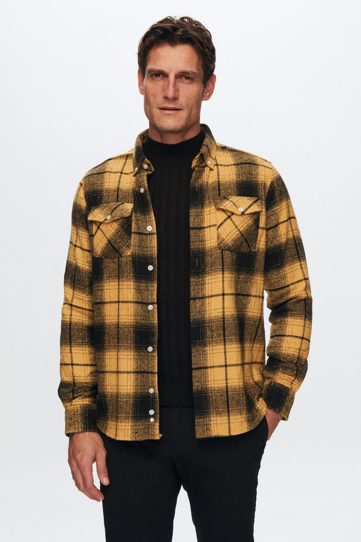 Twn Slim Fit Lumberjack Shirt  - Yellow