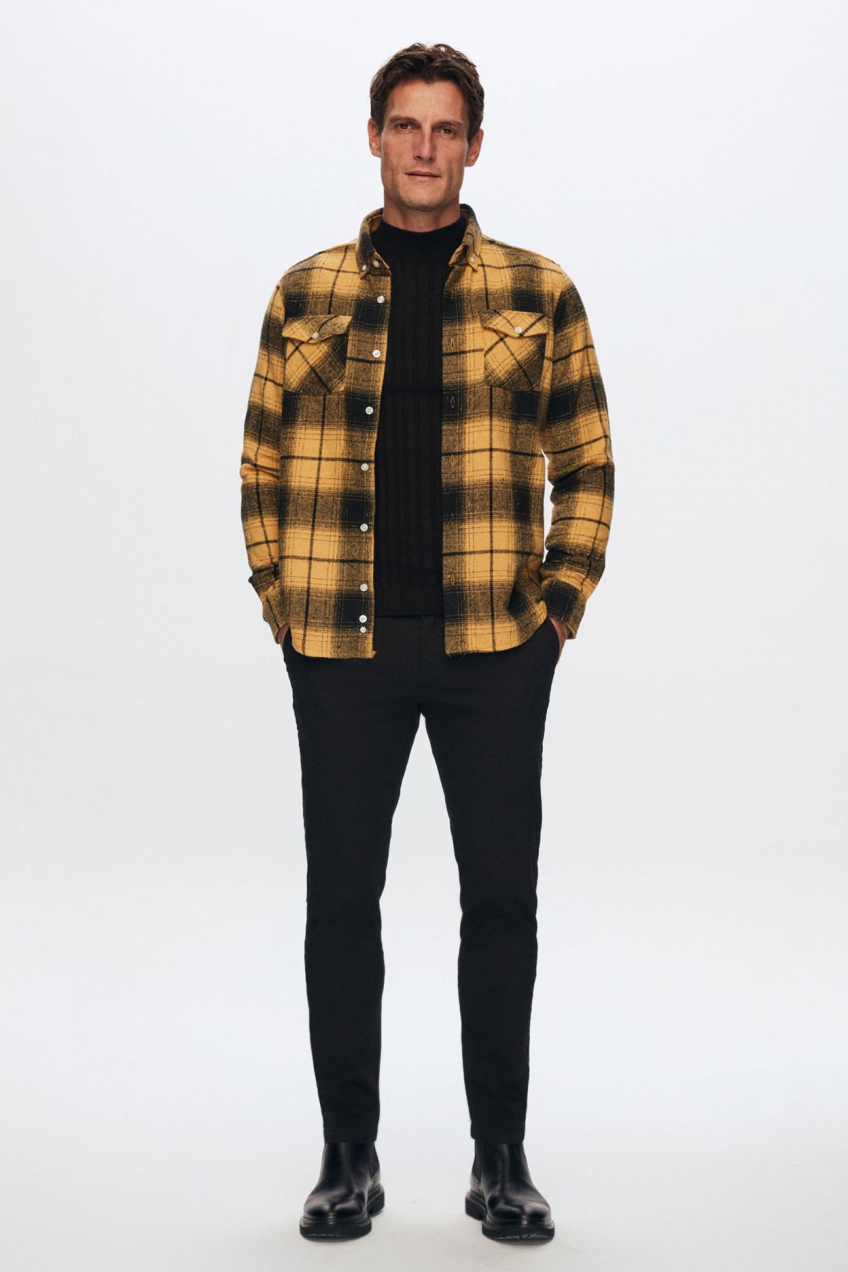 Twn Slim Fit Lumberjack Shirt  - Yellow