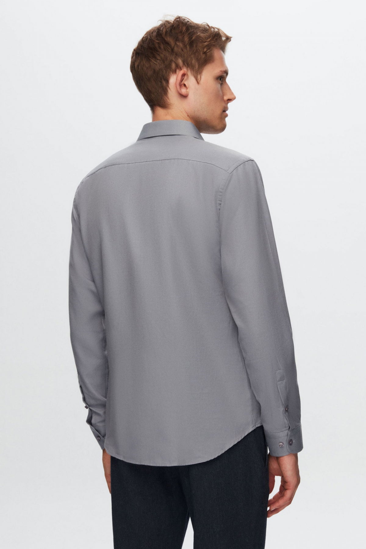 Twn Slim Fit Oxford Shirt  - Gray