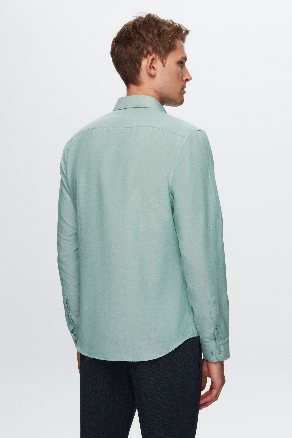 Twn Slim Fit Oxford Shirt  - Green