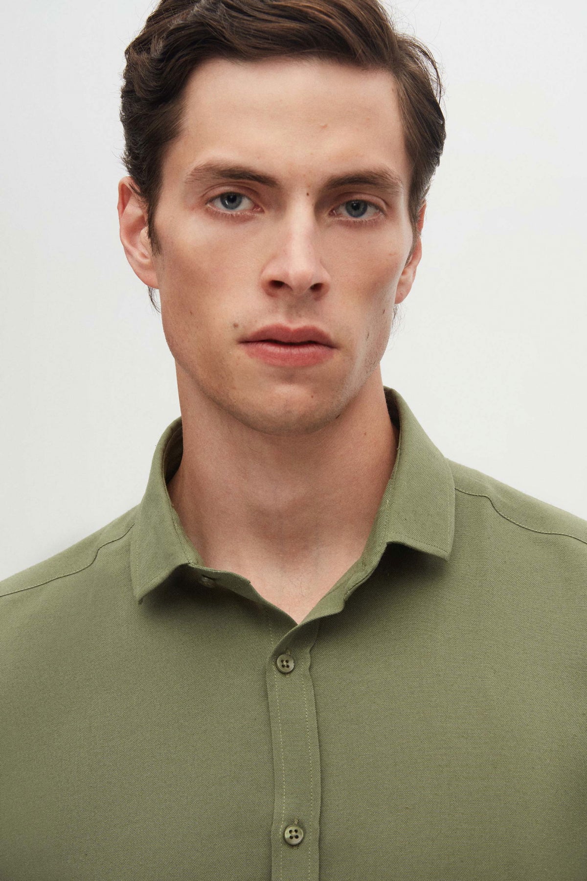 Twn Slim Fit Oxford Shirt  - Khaki