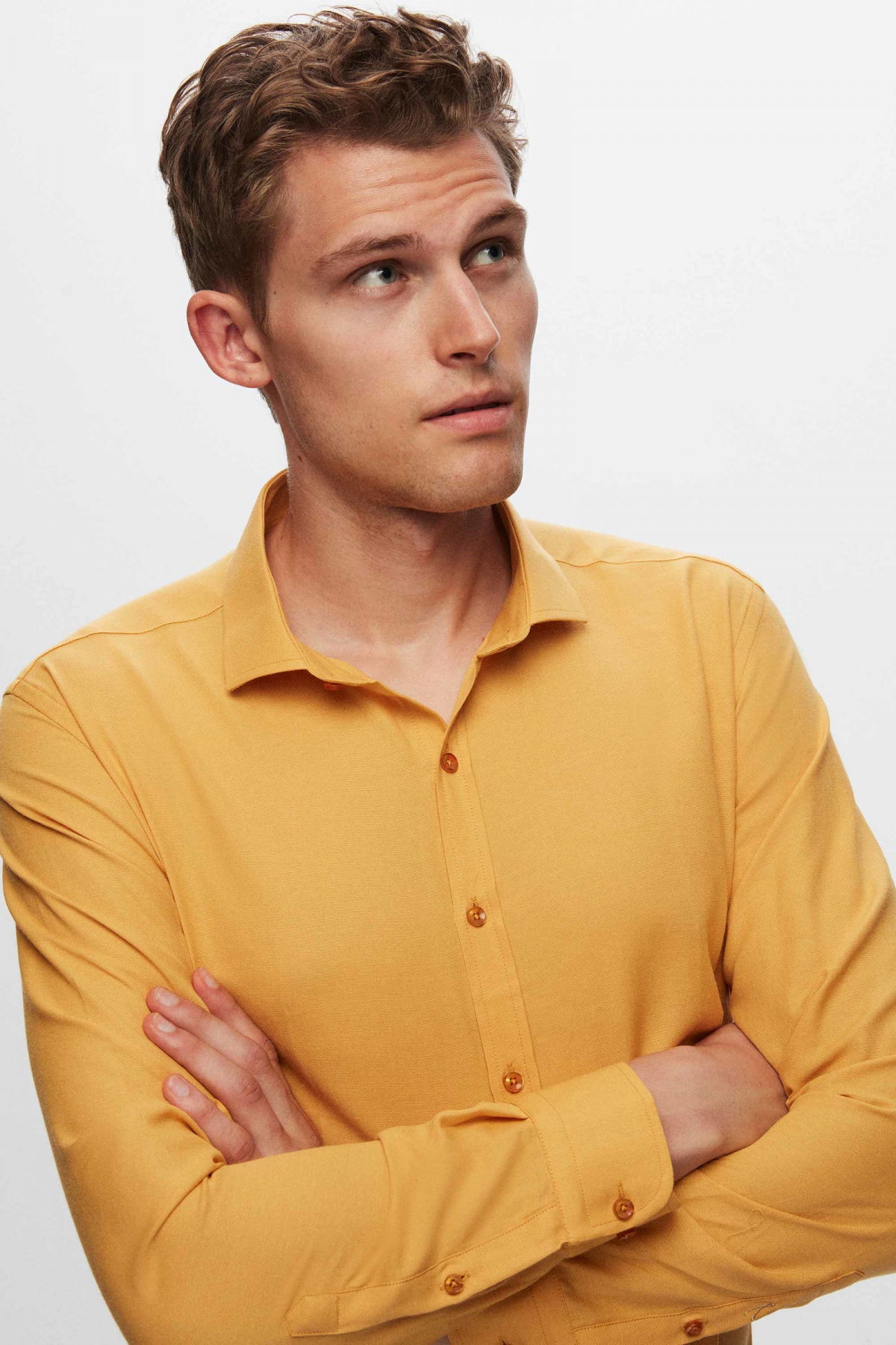 Twn Slim Fit Oxford Shirt  - Mustard