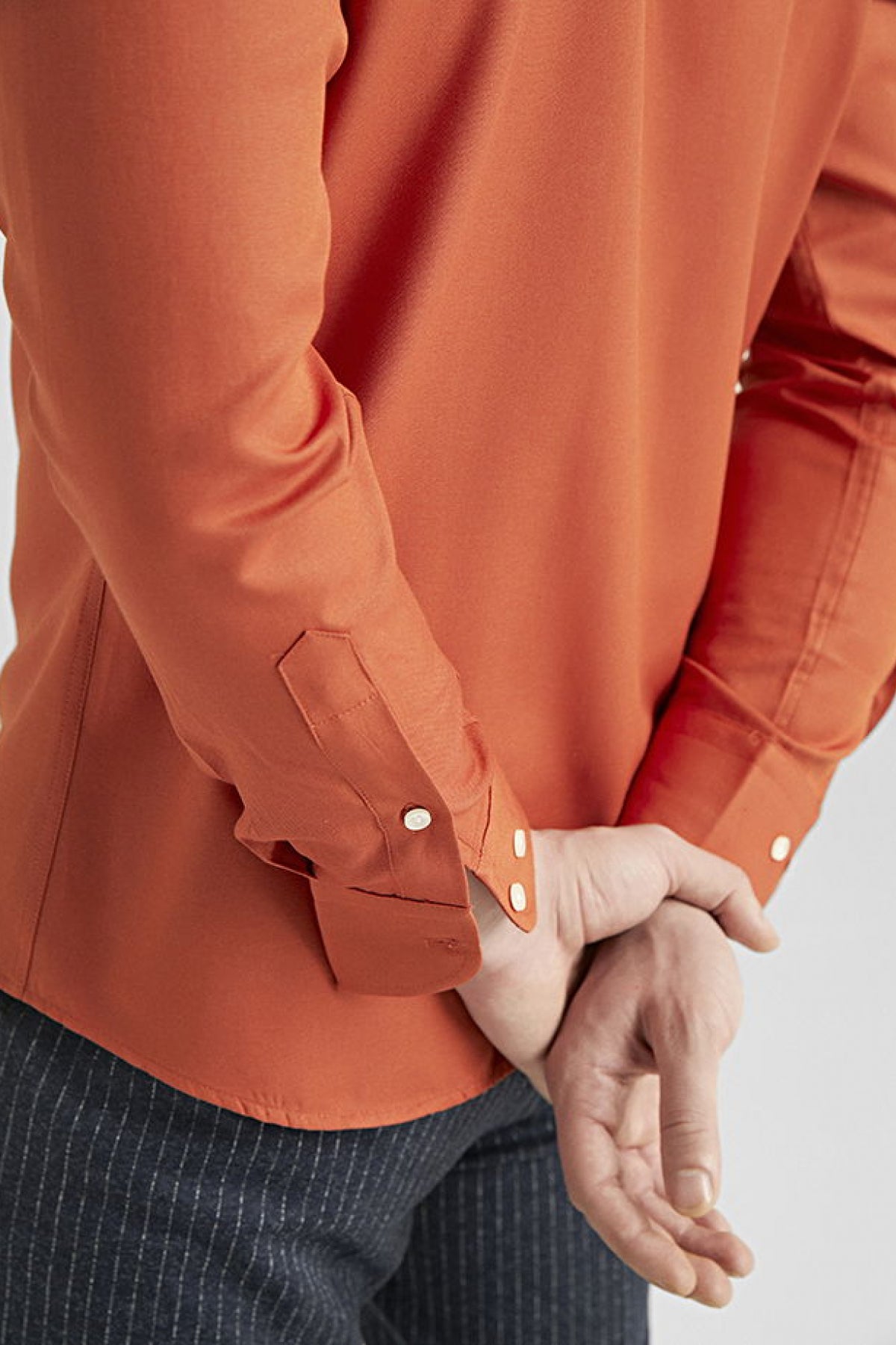 Twn Slim Fit Oxford Shirt  - Orange