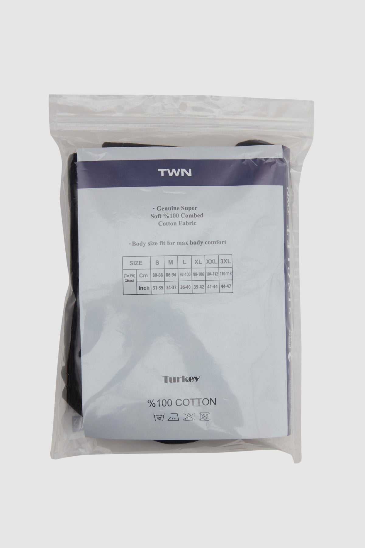 Twn Standard Fit Breathable Sweat-Absorbing 100% Cotton 4-Pack Undershirt  - Black