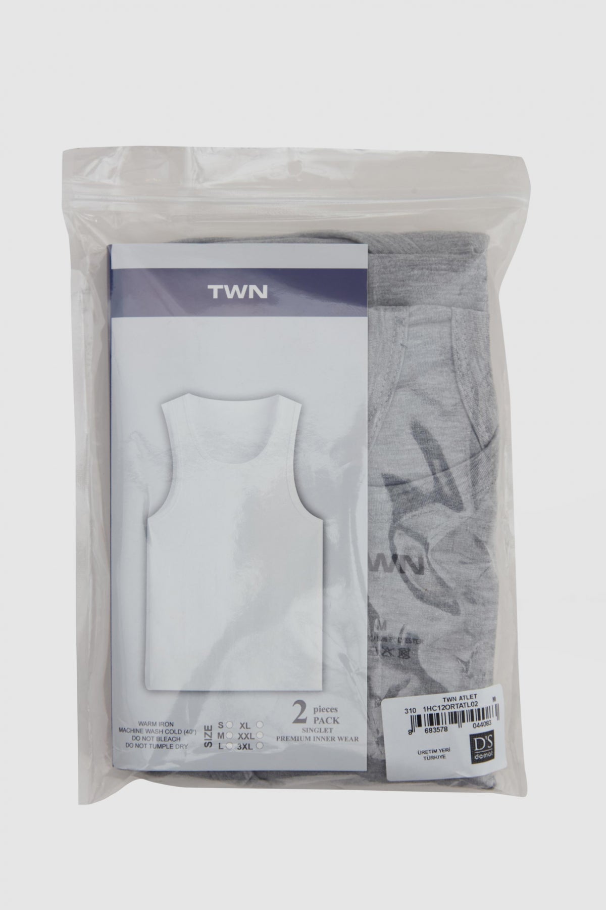 Twn Standard Fit Breathable Sweat-Absorbing 100% Cotton 6-Pack Undershirt  - Gray