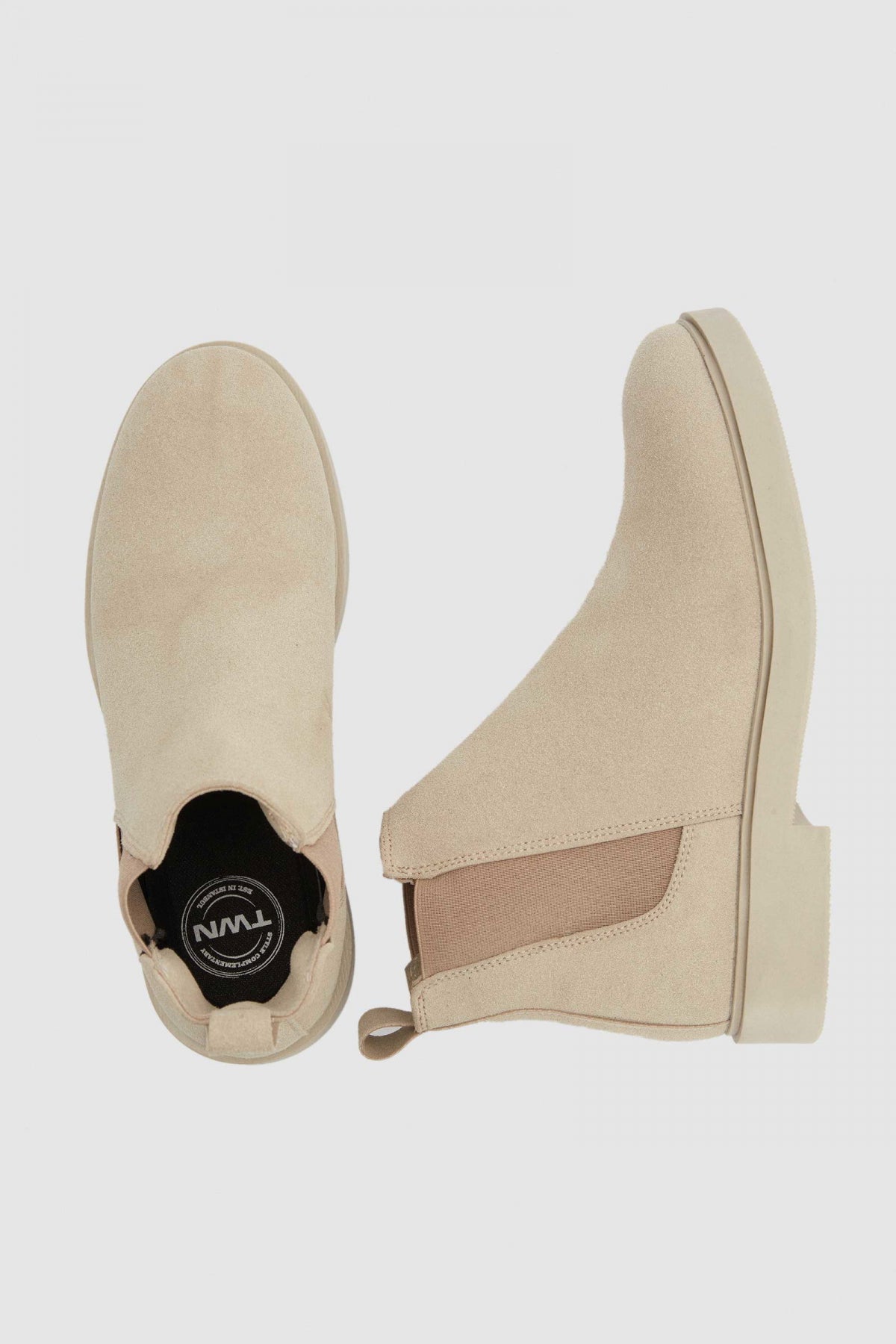 Twn Suede Chelsea Boots  - Beige