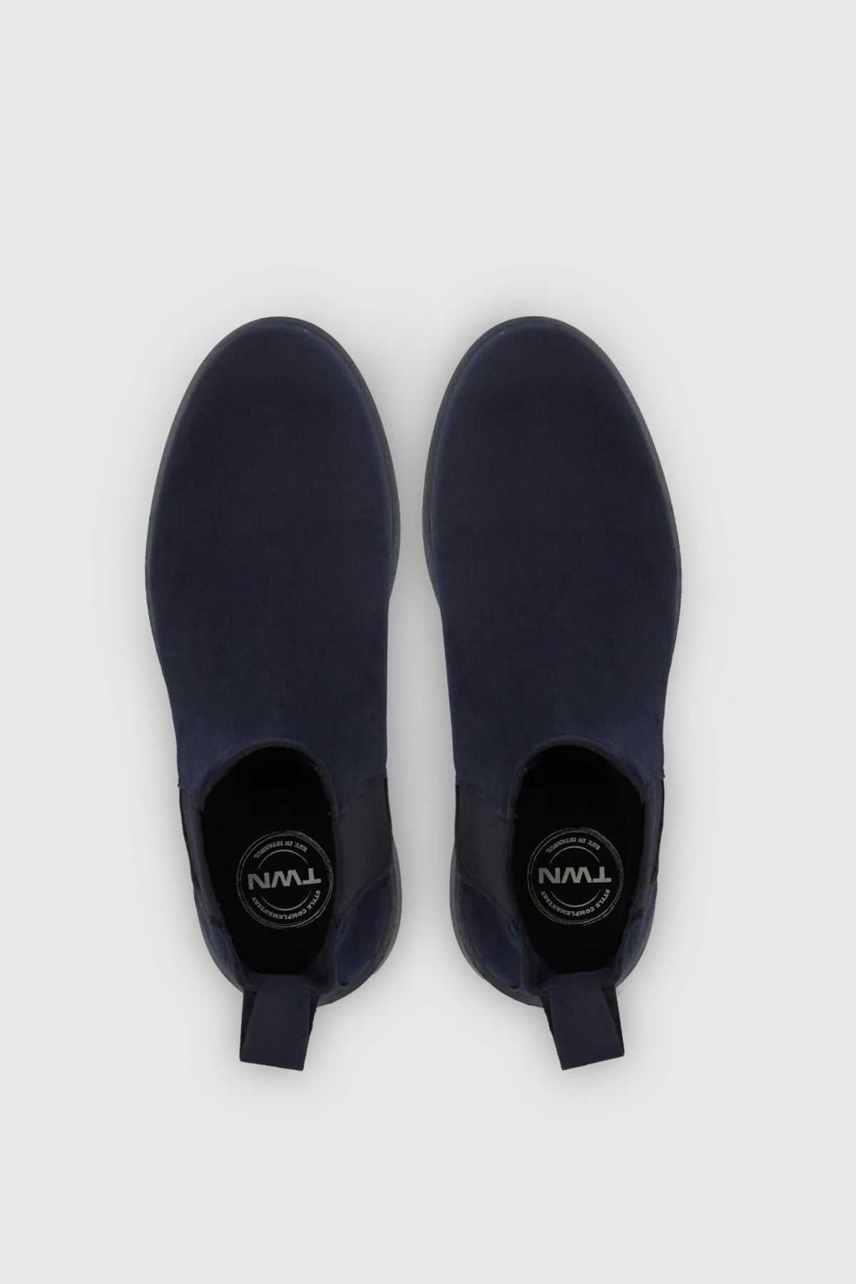 Twn Suede Chelsea Boots  - Navy Blue
