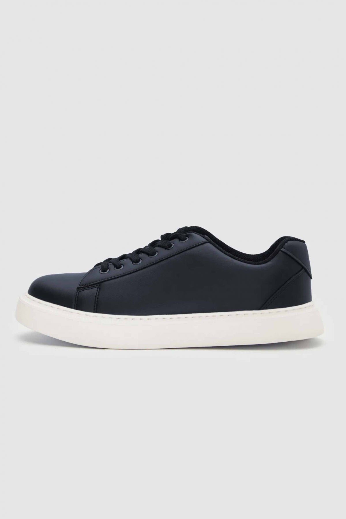 Twn Thick White Sole Lace-Up Sneakers  - Navy Blue