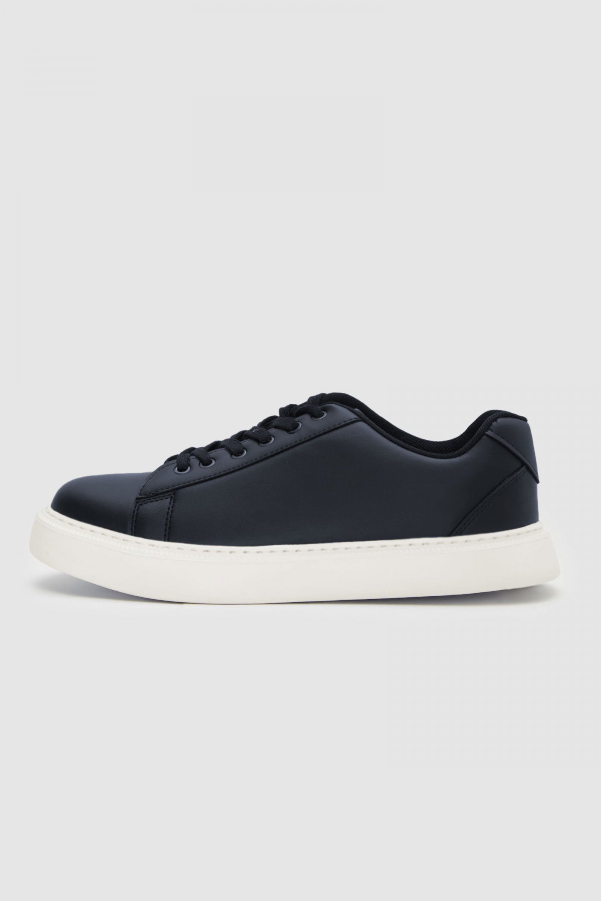 Twn Thick White Sole Lace-Up Sneakers  - Navy Blue